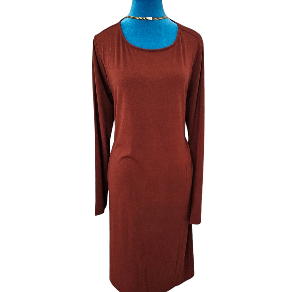 Zenana Long Sleeve Pocketed Casual Swing T-Shirt Dress Size 2x